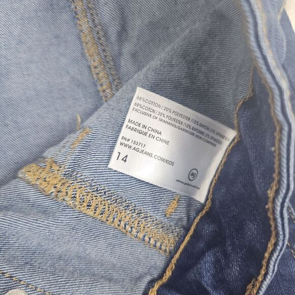 ADRIANO GOLDSCHMIED Sz14Y GIRL'S THE COLETTE BUTTON FRONT STRETCH DENIM SKIRT AG - Picture 4 of 6